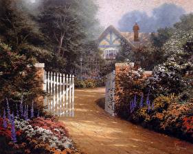 Wallpapers Pictorial art Thomas Kinkade the hidden cottage