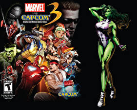 Bakgrundsbilder på skrivbordet Marvel vs Capcom Datorspel
