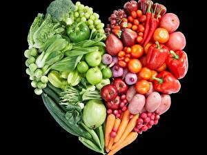 Wallpaper Vegetables Heart Food