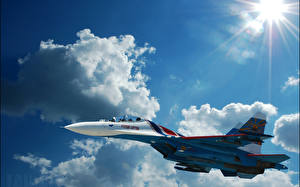 Picture Airplane Fighter aircraft Sukhoi Su-27