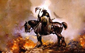 Pictures Warrior Horse Shield Fantasy