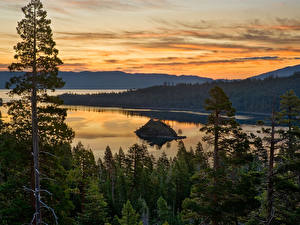 Papel de Parede Desktop Lago EUA Califórnia Tahoe Naturaleza