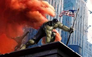 Bakgrundsbilder på skrivbordet Superhjältar Hulken superhjälte Fantasy