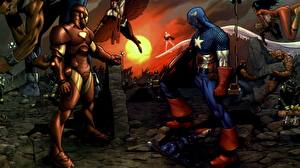 Papel de Parede Desktop Super-heróis Captain America Herói