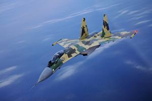 Images Airplane Fighter aircraft Sukhoi Su-35 Aviation
