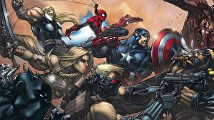 Bureaubladachtergronden Superhelden Captain America superheld Fantasy