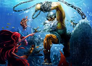 Papel de Parede Desktop Sirenas Mundo subaquático