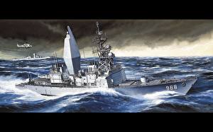 Фотографии Рисованные Корабли военные