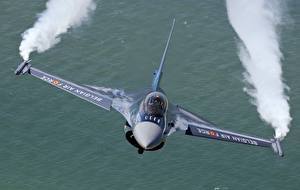 Bakgrundsbilder på skrivbordet Flygplan Jaktplan F-16 Fighting Falcon