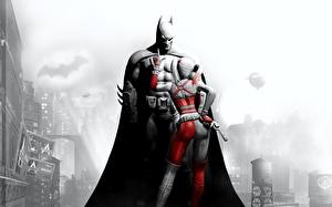 Обои Batman Герои комиксов Бэтмен герой Харли Квинн герой компьютерная игра