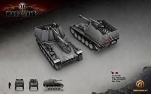 Hintergrundbilder World of Tanks Selbstfahrlafette Wespe Spiele
