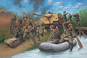 Picture Painting Art Soldiers Army