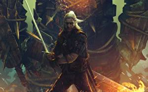 Bakgrundsbilder på skrivbordet The Witcher The Witcher 2: Assassins of Kings Geralt of Rivia dataspel