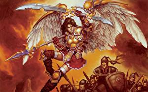 Picture Angels Spear Armour Fantasy Girls