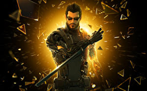 Bakgrundsbilder på skrivbordet Deus Ex Deus Ex: Human Revolution Cyborg Glas spel