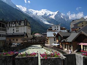 Tapety na pulpit Francja Alpy Chamonix Miasta