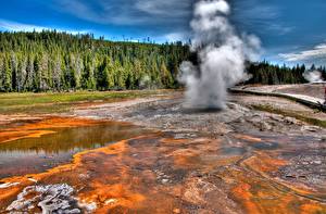 Bureaubladachtergronden Park Verenigde staten Yellowstone Natuur