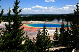 Bakgrundsbilder på skrivbordet Park Amerika Yellowstone Natur