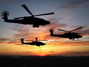 Bilder Hubschrauber Silhouette Luftfahrt
