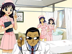Bureaubladachtergronden School Rumble Anime