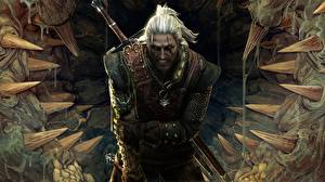 Bureaubladachtergronden The Witcher The Witcher 2: Assassins of Kings Geralt of Rivia Computerspellen