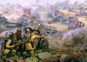 Picture Painting Art Soldiers War Army