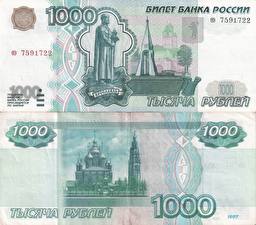 Bakgrundsbilder på skrivbordet Pengar Sedlar Rubel 1000 1997