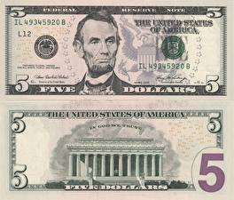 Fonds d'écran Monnaie Billet de banque Dollars 5 dollars