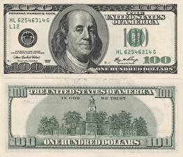 Bureaubladachtergronden Geld Biljetten Dollars 100 dollars