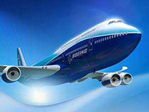 Bakgrunnsbilder Et fly Passasjerfly Boeing 747