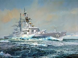 Bakgrundsbilder på skrivbordet Målade Fartyg Militär