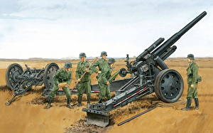 Bakgrundsbilder på skrivbordet Målade Kanoner Militär