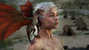 Bakgrundsbilder på skrivbordet Game of Thrones Daenerys Targaryen Emilia Clarke