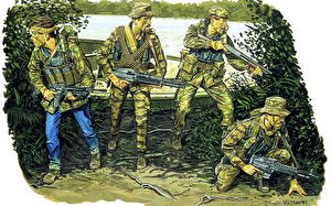 Обои Рисованные Солдат Армия