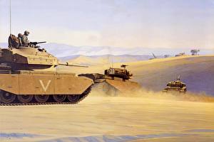 桌面壁纸，，坦克，M1艾布蘭主力戰車，來自美國，M1A1，陆军