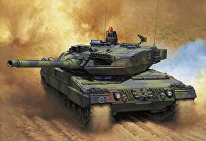 Bakgrundsbilder på skrivbordet Målade Stridsvagn Leopard 2 Tank Leopard 2A