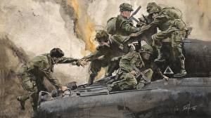 Фото Рисованные Солдат военные