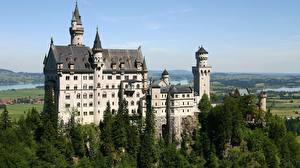 Hintergrundbilder Burg Schloss Neuschwanstein Deutschland Städte