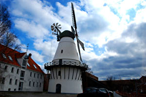 Wallpapers Denmark Windmill Cities