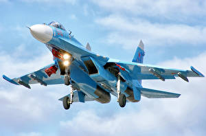 Bakgrundsbilder på skrivbordet Flygplan Jaktflygplan Su-27 Luftfart