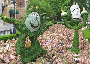 Bilder Viel Frankreich Parks Walt Disney Blumen Animationsfilm