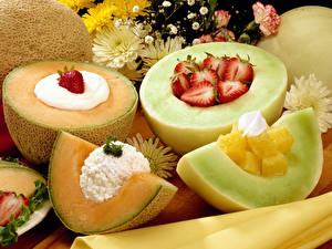 Bakgrundsbilder på skrivbordet Frukt Meloner Mat