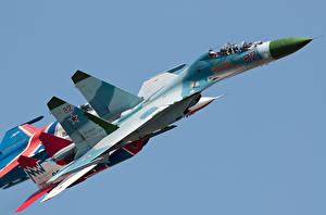 Bakgrundsbilder på skrivbordet Flygplan Jaktflygplan Su-27