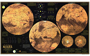 Bureaubladachtergronden Mars map of Mars
