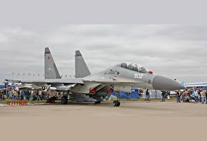 Bakgrundsbilder på skrivbordet Flygplan Jaktflygplan Suchoj Su-30 Luftfart
