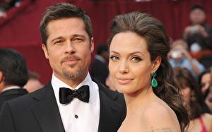 Bakgrundsbilder på skrivbordet Angelina Jolie Brad Pitt
