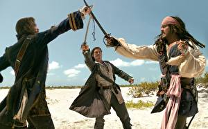 Fonds d'écran Pirates des Caraïbes Johnny Depp Orlando Bloom