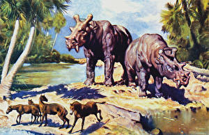 Tapety na pulpit Starożytne zwierzęta Eocenni north america landscape