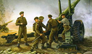 Picture Painting Art Cannon military