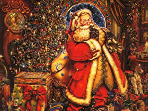 Sfondi desktop Capodanno Giorno festivo Babbo Natale